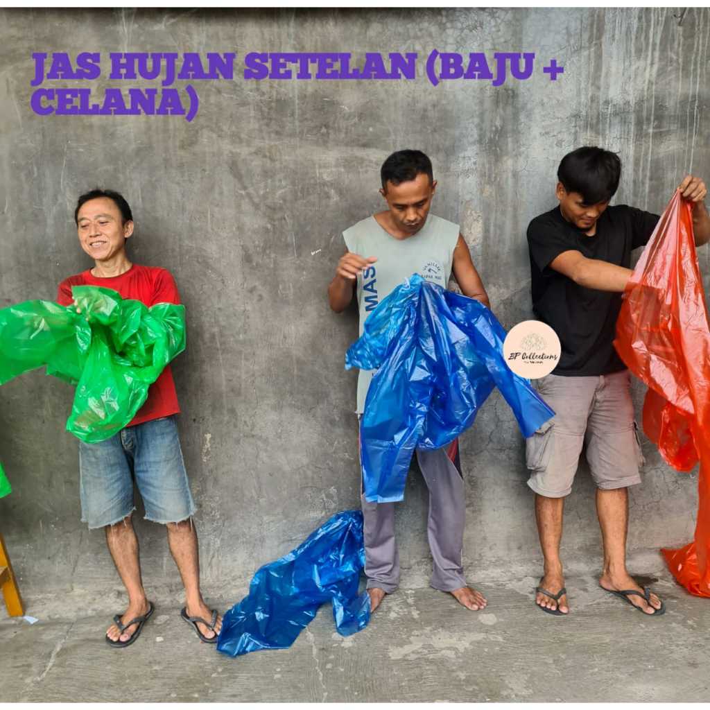 1 BALL JAS HUJAN PLASTIK SETELAN LENGAN PANJANG HDPE CUKUP TEBAL SETELAN CELANA BAJU TEBAL LEBIH DAR