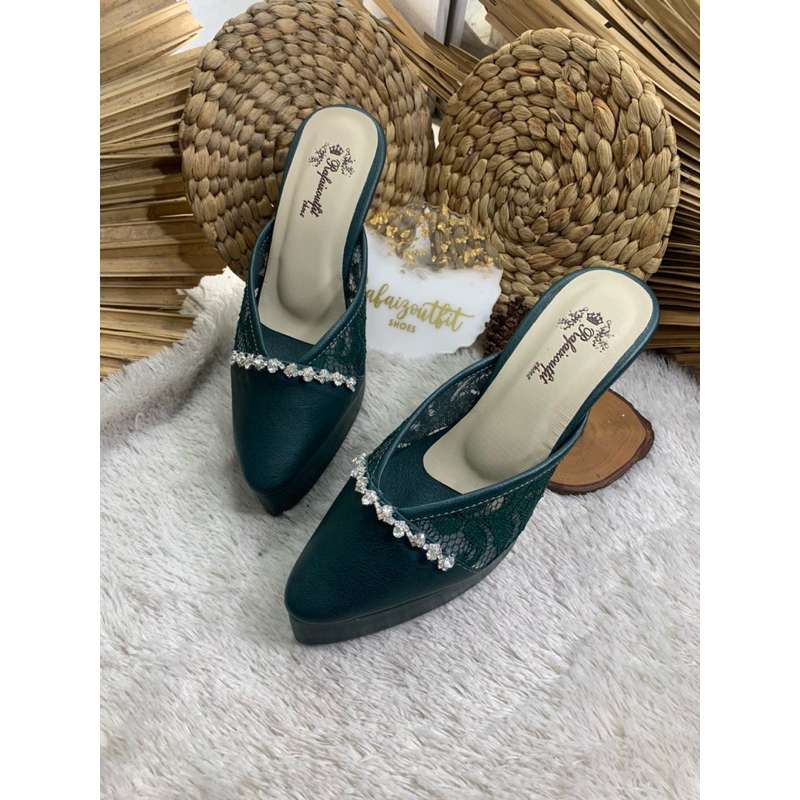 Sepatu Alexna Hijau Botol 10cm