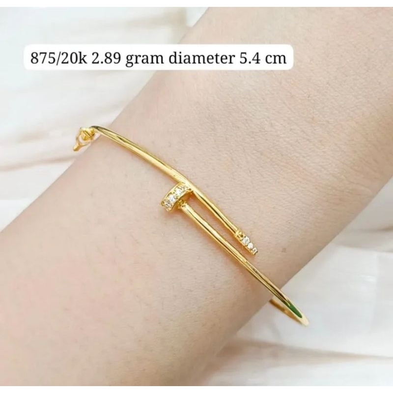 Gelang Bangle Paqu Permata Koleksi Josean Elegant Emas Asli