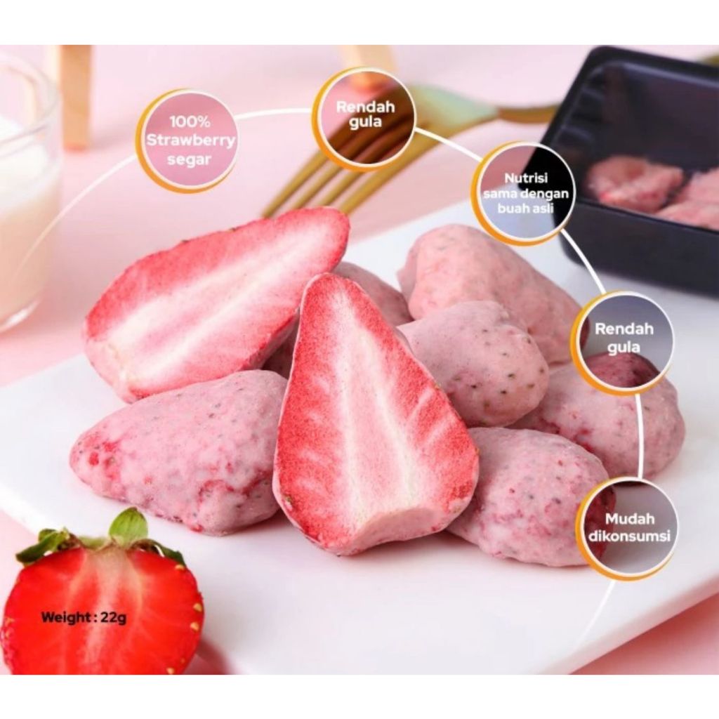 

QH Freeze Dried Strawberry BEKU / KERIPIK BUAH Strawberry HALAL SEHAT