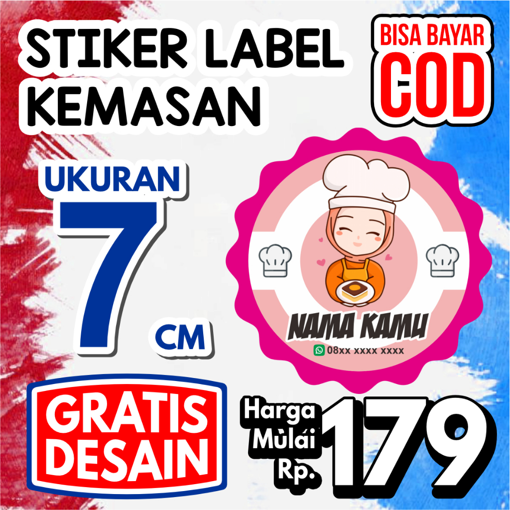

Stiker Label Produk Makanan & Minuman – Custom Logo Brand, Cetak Satuan/Banyak