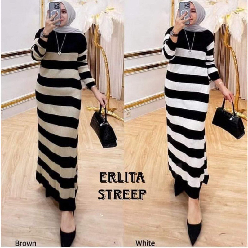 BEST SELER DRES GAMIS RAJUT SALUR ZEBRA // GAMIS RAJUT PREMIUM // GAMIS RAJUT SALUR TERBARU // DRESS