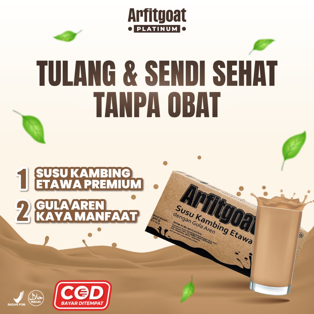 

Arfitgoat Platinum Susu Kambing Etawa Bubuk Gula Aren Isi 10 Sachet Per Box BPOM