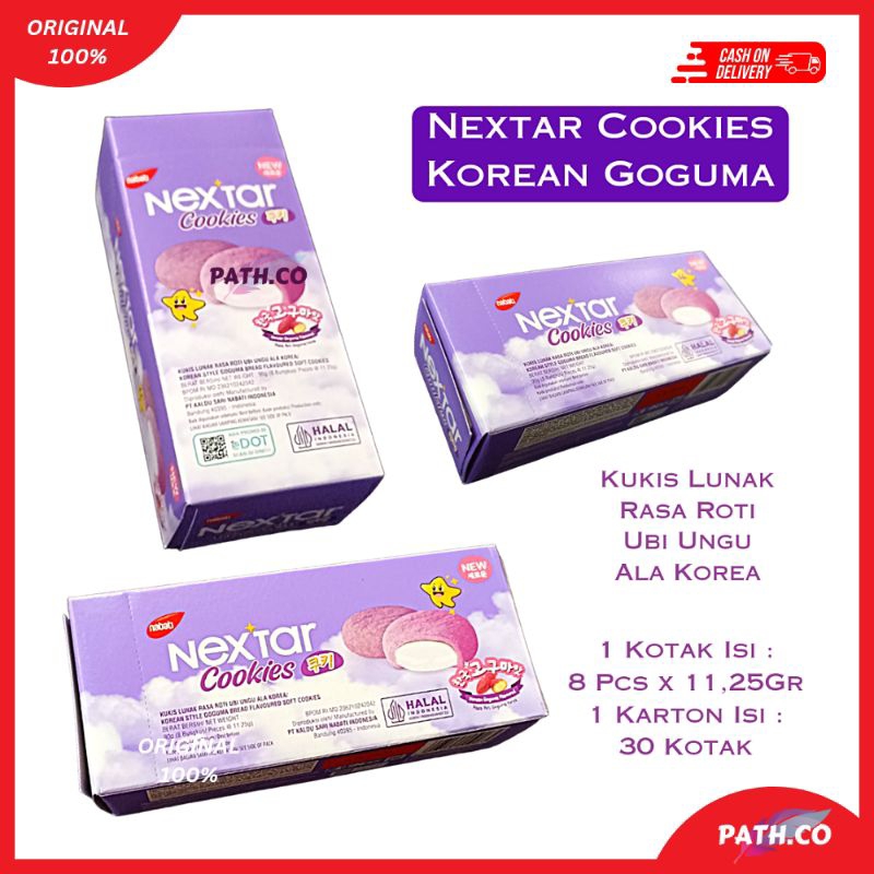 

Nextar Nabati Cookies Korean Goguma 90gr | Terbaru Kukis Nextar Rasa Roti Ubi Ungu Ala Korea | 8pcs x 11.25gr