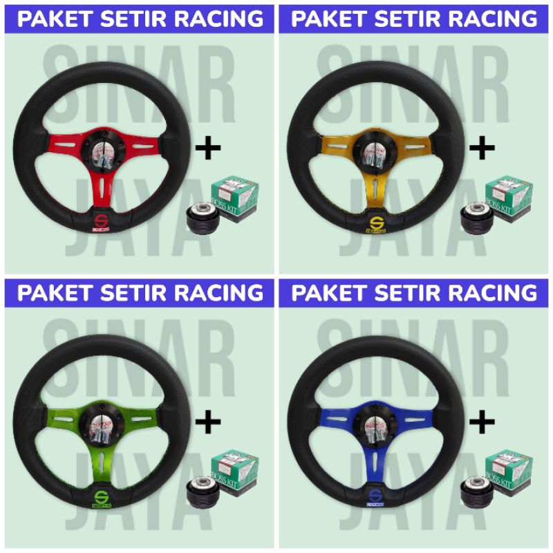 STIR MOBIL RACING/PAKET STIR RACING/SETIR PALANG WARNA 12 INCH + BOSSKIT