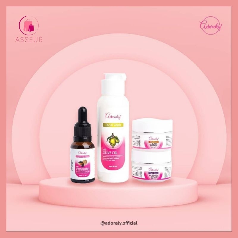 Adoraly Skincare 1 Paket Wajah Glowing Ori BPOM