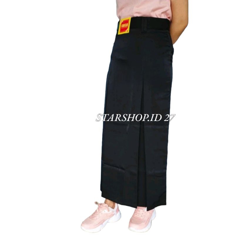 ROK PANJANG SPAN BELAH 2 HITAM SMP/SMA ANAK PEREMPUAN KELAS 1-3 BAHAN HIGHTWISS BEST QUALITY