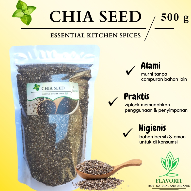 

TC4079 Chia Seed 500gr Biji Chia Seeds Organik Premium Black Chia Seed Untuk Diet Original Natural 42