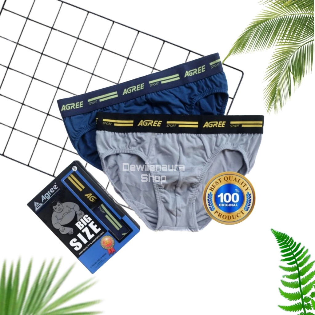 Celana Dalam Pria Jumbo Agree 2316 Big Size | Cd Cowok Katun Karet Boxer Ukuran Besar