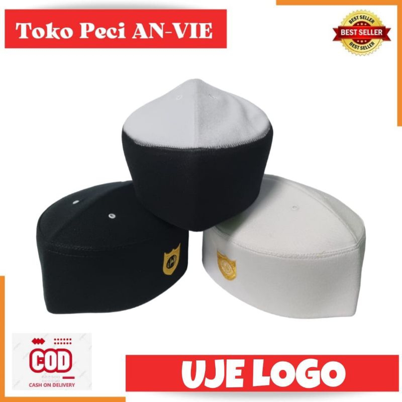Peci Haji UJE LOGO , Peci Kopiah Songkok UJE LOGO Murah , Peci Uje Logo , Peci Haji Beludru Logo , K