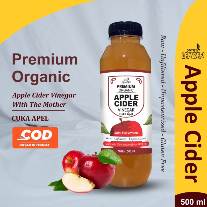 

☈ CUKA APEL Premium Organik With The Mother diet alami by Suur lemoen 52