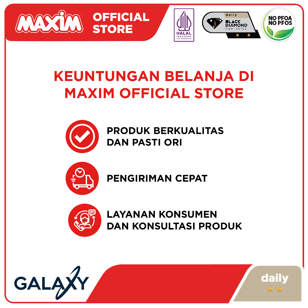 Maxim Galaxy Grill Anti Lengket Teflon 26cm Panggangan