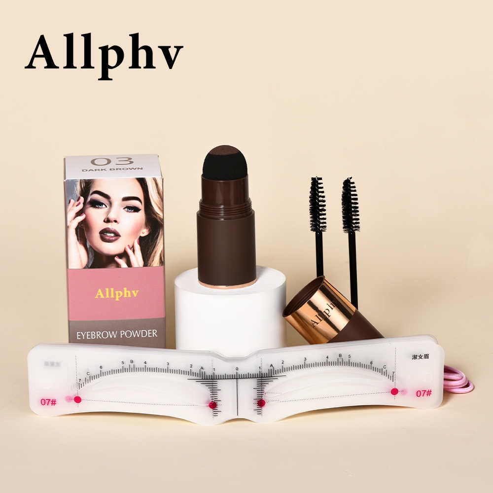 {BPOM} ALLPHV Cetakan Alis Tali Eyebrow Powder Waterproof Alis Cetakan Tempel Instan 12pcs