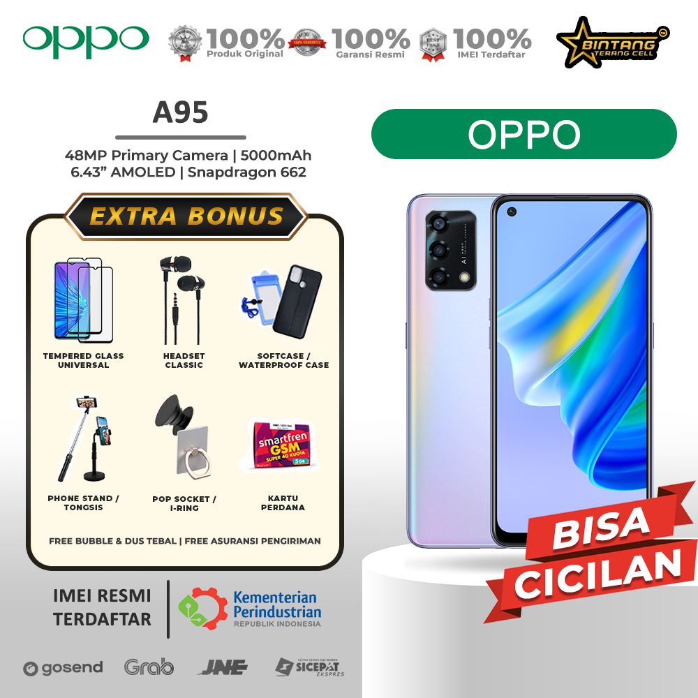 [flashsale]OPPO A95 NFC 8/128GB - 12GB RAM [8GB+5GB EXTENDED RAM] GARANSI RESMI