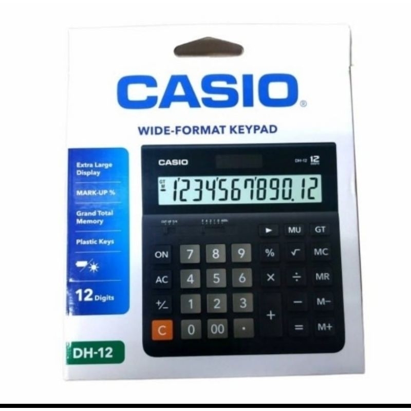 

CASIO CALCULATOR DESKTOP DH 12 / KALKULATOR MEJA 12 DIGIT / DH 12