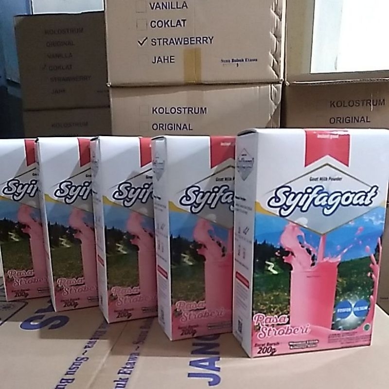 

Paket hemat 5 box susu etawa syifagoat rasa stroberi