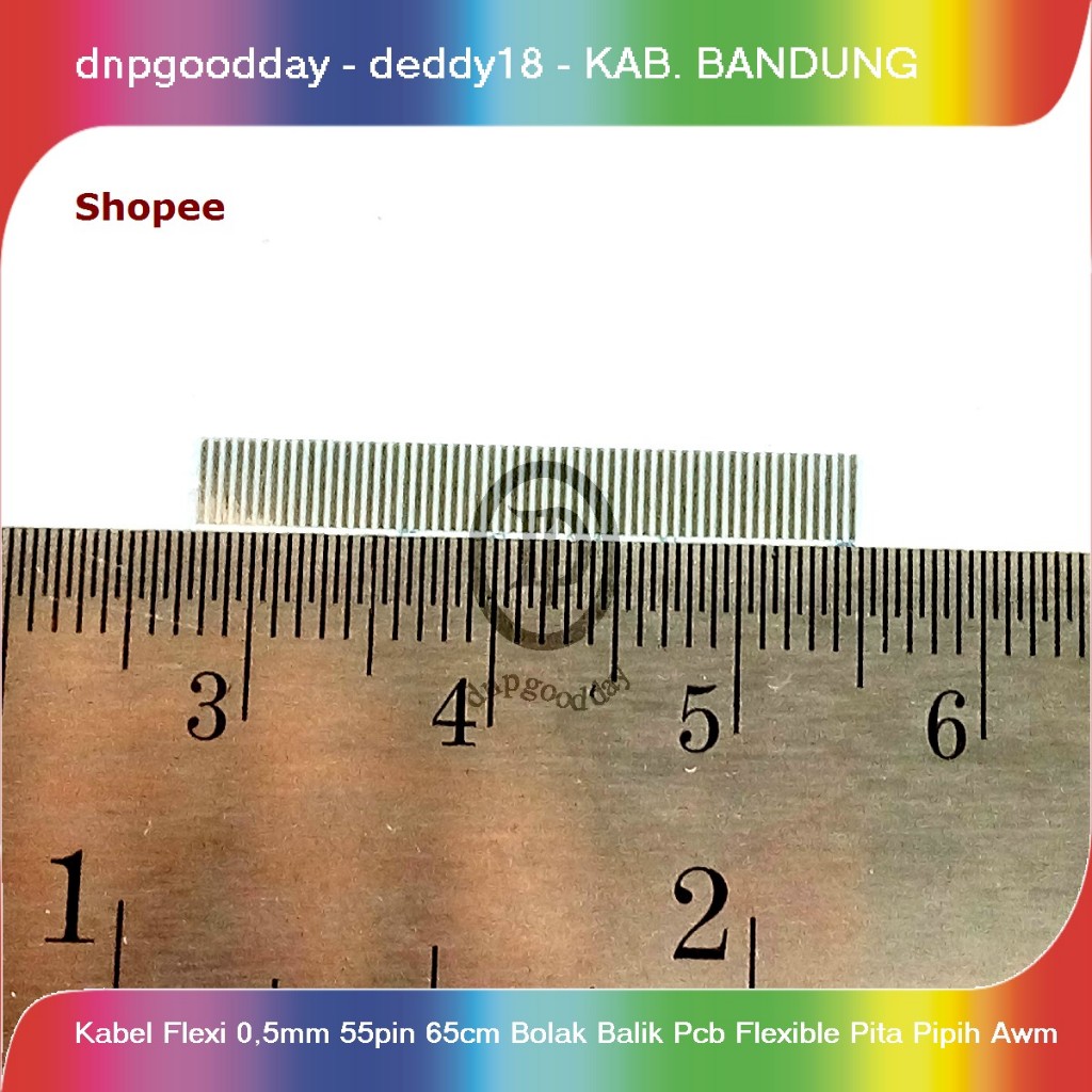 kabel flexi 0,5mm 55pin 65cm bolak balik pcb flexible pita pipih awm