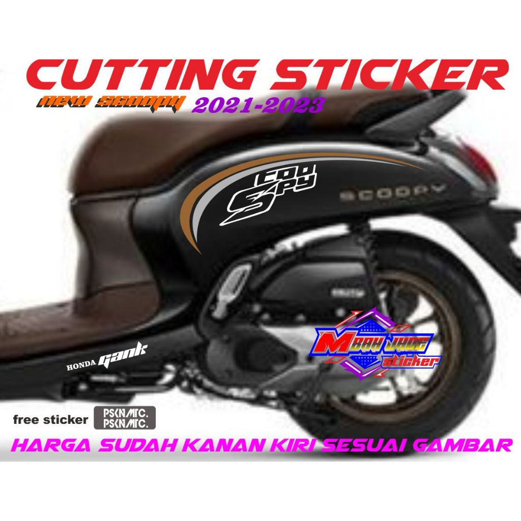 cutting stiker honda scoopy, list scoopy, scoopy new body hitam