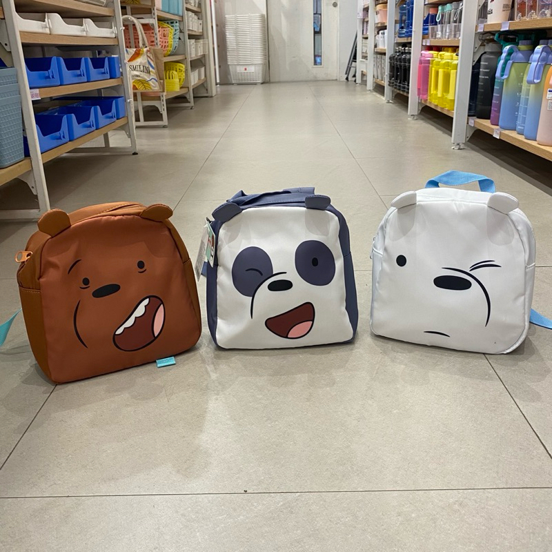We Bare Bears Collection 4.0 Backpack MINISO (grizzly, panpan, ice bear) / tas anak / ransel anak / 