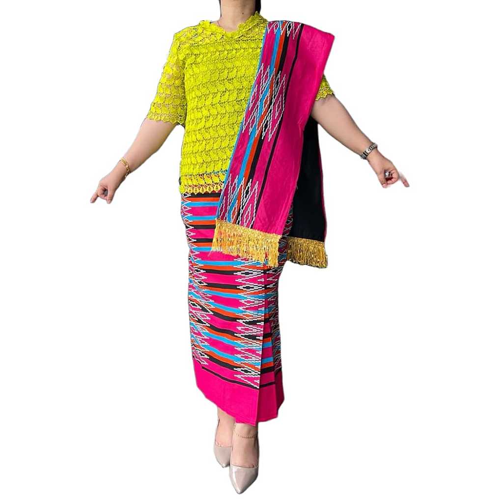 Rok selendang siap pakai motif sibolang rasta