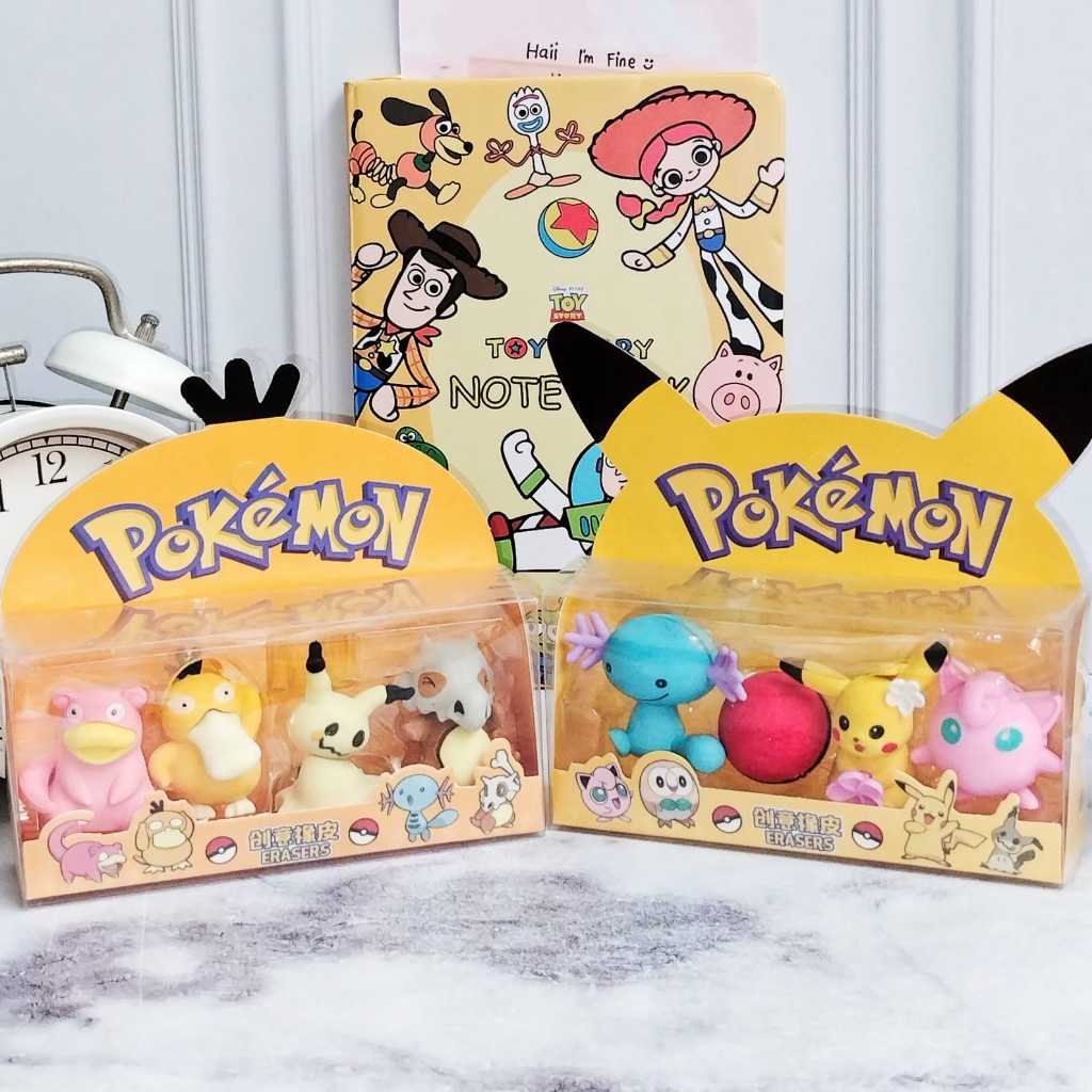 

Penghapus Miniatur POKEMON Spesial Box Mewah 1 Set isi 4 PCS LUCU CUTE / Penghapus Pokemon 1 Box isi 4 Piece Limited Edition Warna Kuning Alat Tulis Stationary Fancy Best Quality Bisa Grosir dan COD Harga Termurah