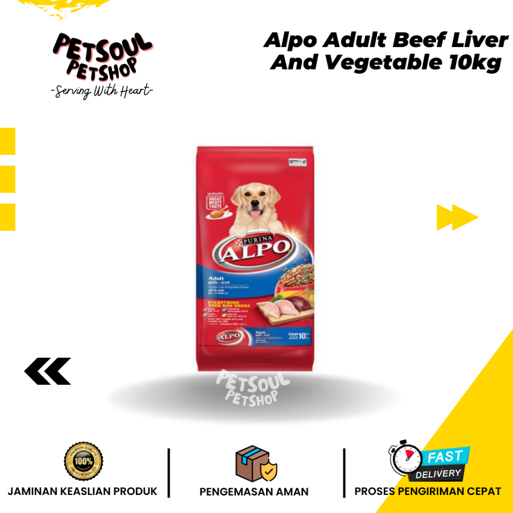 Alpo Adult Beef Liver And Vegetable 10kg/Makanan Anjing Alpo Beef 10kg