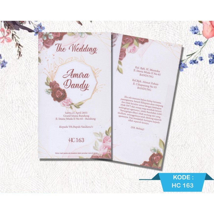 Blangko Undangan Pernikahan HC 163 Murah