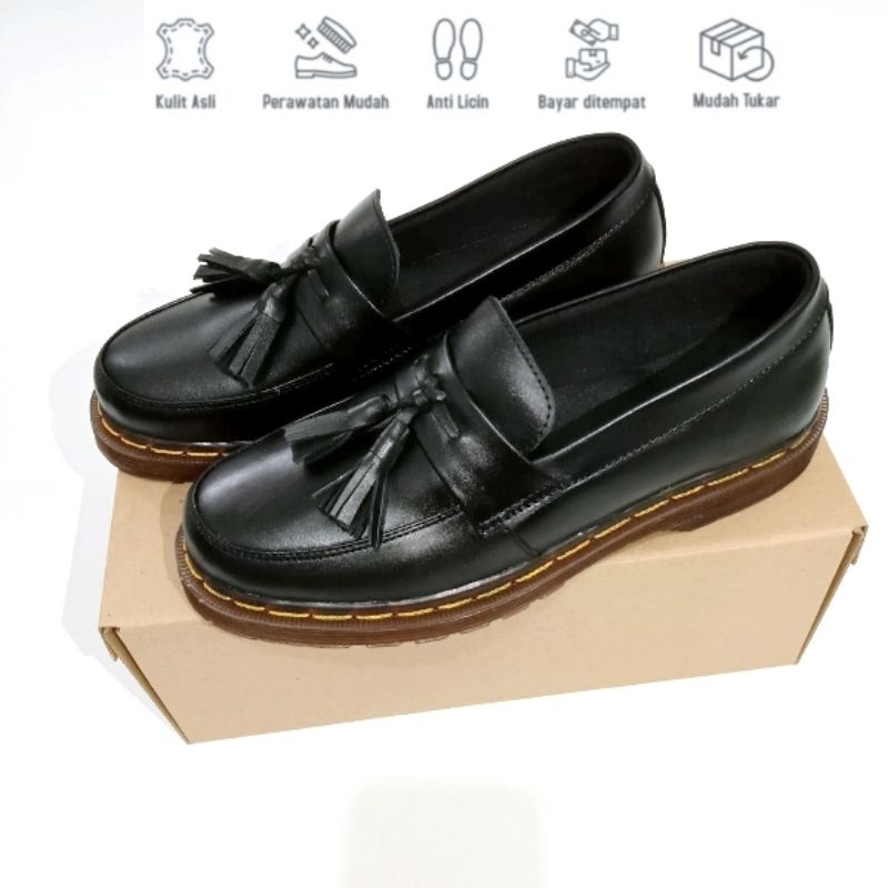 Sepatu docmart pria wanita boots pendek kulit sapi asli berkualitas