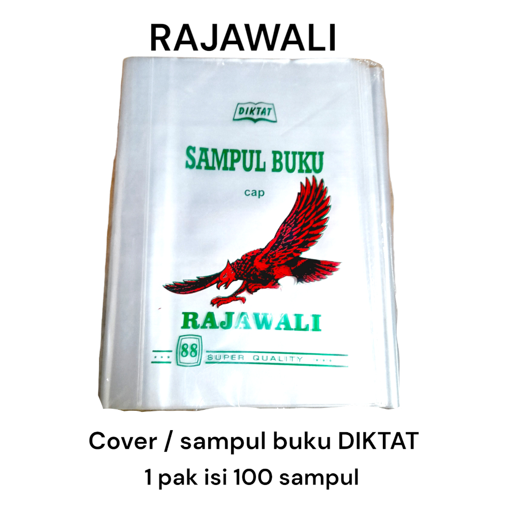 

HJK (isi 100) Rajawali Sampul buku plastik clear transparan Diktat kwarto F4 Folio LKS Boxy
