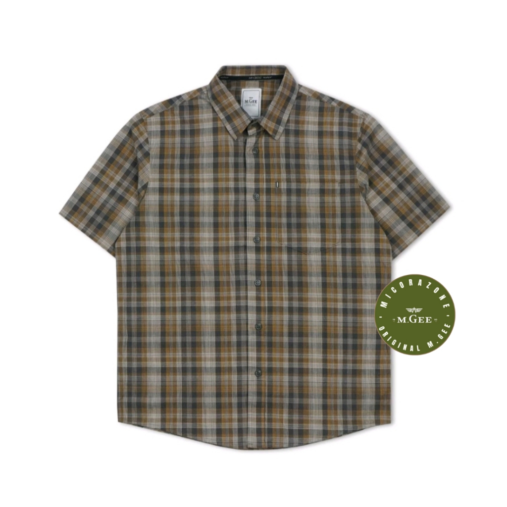 Kemeja Original MGEE - Kemeja Kasual Lengan Pendek Original MGEE Grey