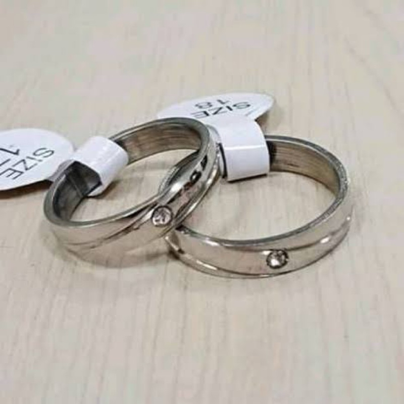 Cincin tunangan cincin nikah Titanium Sldg dtr silver