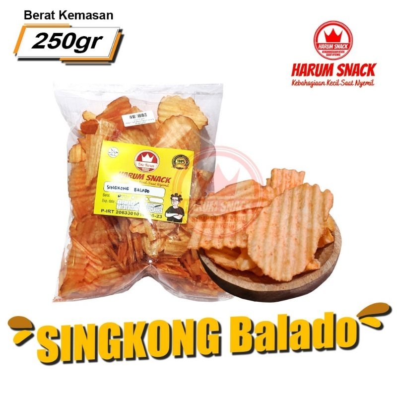 

KERIPIK SINGKONG BALADO TES 250 gram [Harum Snack Official]