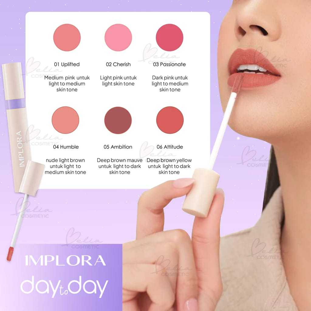 Implora Day To Day Series Lite Matte Lip Cream / Implora Lip Cream Matte 6 Shades 4gr