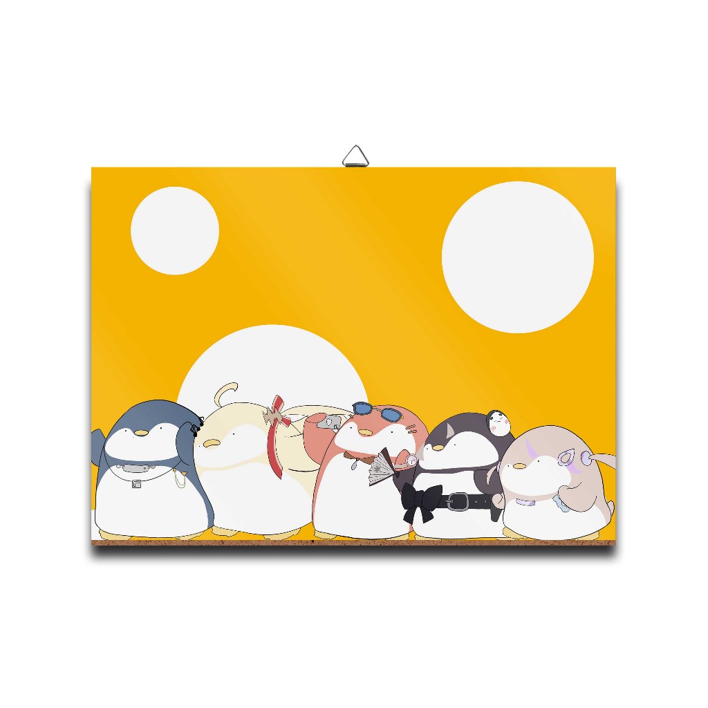 Poster dinding kayu anime vtuber HOLO EN PENGUIN DOLL REGLOSS-HOLO JPmaterial MDF