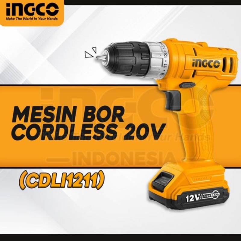 BOR BATERAI INGCO 12V LITHIUM-ION CORDLESS DRILL INGCO CDLI1211 CDLI 1211