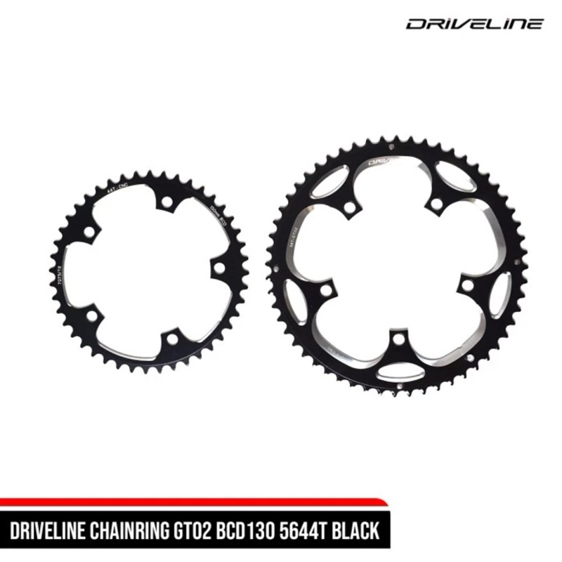 DL. DRIVELINE CHAINRING GT02 BCD130 56/44T BLACK