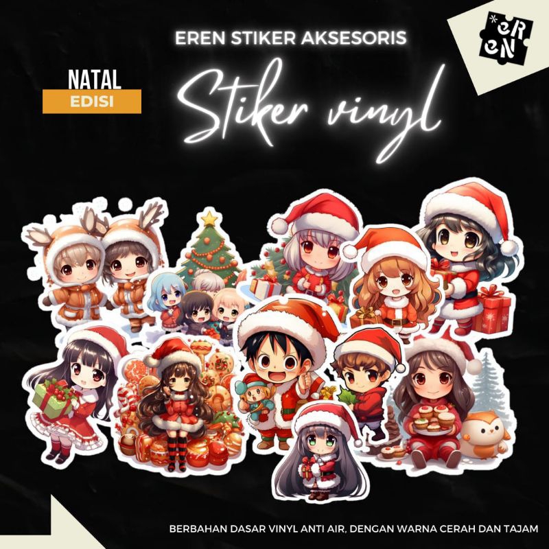 

STIKER VERSI HARI NATAL ANTI AIR ISI 100 PCS TERBARU