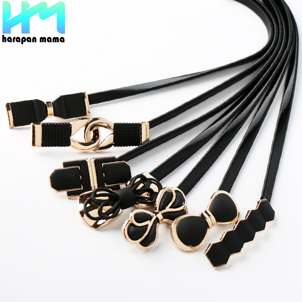 Ikat Pinggan Gaun Pesta Wanita Import Korea Warna Hitam Bahan Elastis Motif Random