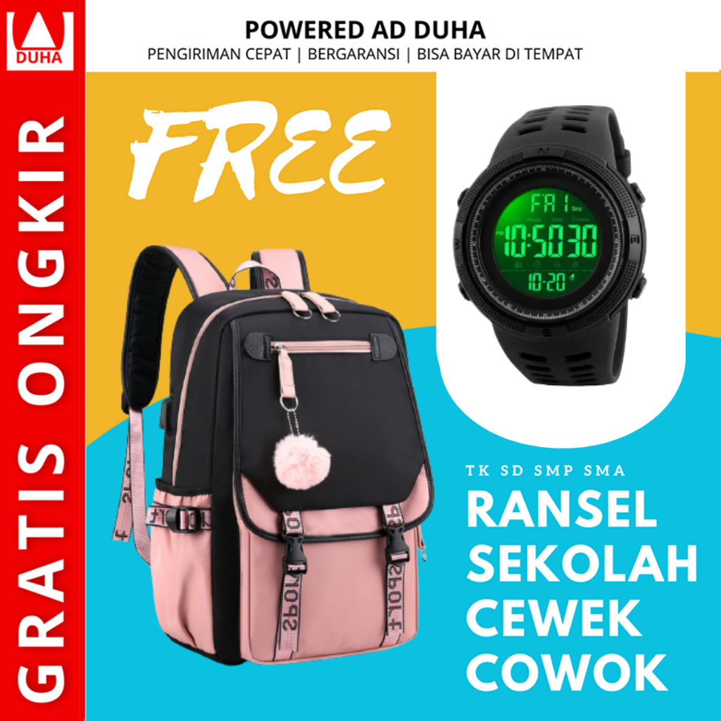 [ FREE JAM TANGAN ] - PROMO 12.12 Tas Ransel Sekolah Anak TK Sd Tas Ransel Anak Laki-Laki Terbaru KLU4