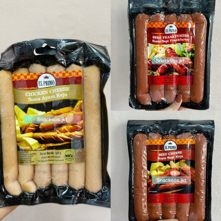 

MODEL BCR349 [500GR] ELPRIMO SAUSAGE SOSIS SAPI KEJU / BEEF FRANKFURTER / SOSIS AYAM CHICKEN CHEESE - EL PRIMO