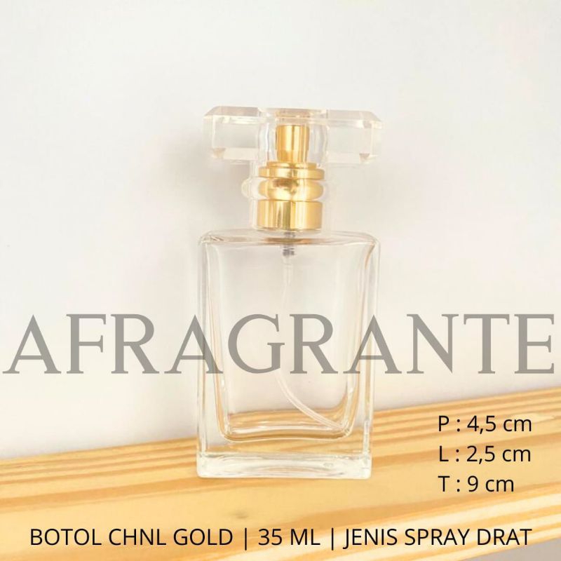 botol parfum chnl 30 ml spray gold drat- botol parfum mewah 30 ml- botol parfum kotak 30 ml- botol p