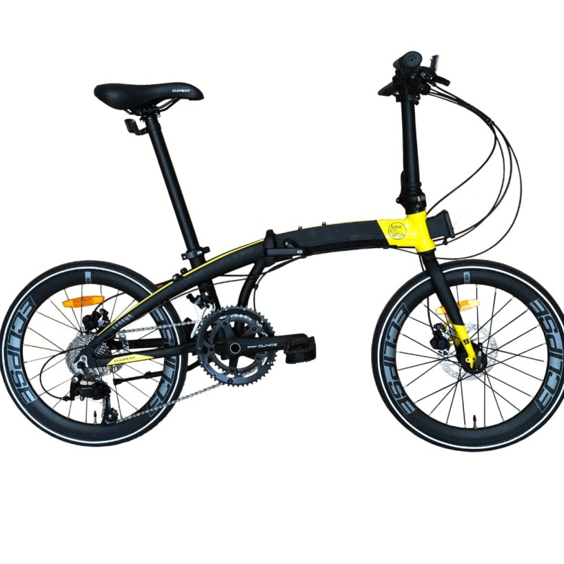 Sepeda lipat 20 inch element ecosmo frame alloy Z9 Bike To Work 18 speed rem oli hidrolik dewasa hig