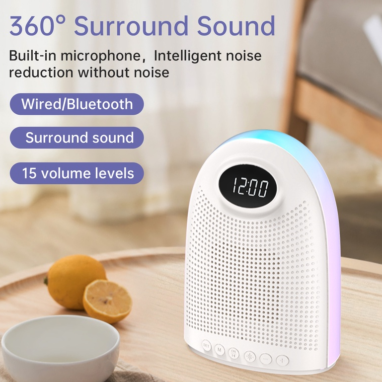 NEWFUN NFS001 Speaker Bluetooth Mini Full Bass RGB Light Musik Box Hitam Putih Biru