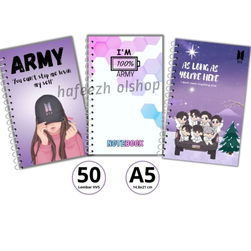 

Notebook Buku Catatan Notes Notepad Spiral A5 BTS Army BTS