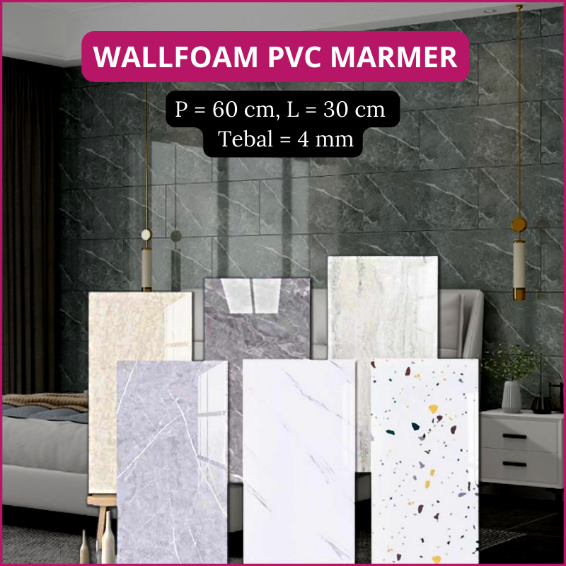 WALLPAPER DINDING PVC MARBLE 30 x 60 cm 0,3cm WALLPAPER STIKER MARMER GRANIT SUPER GLOSSY