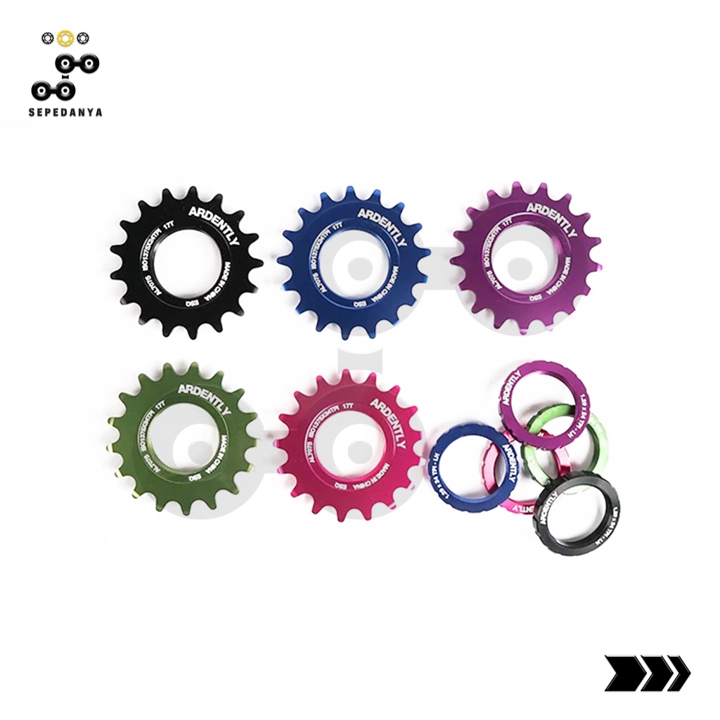Ardently Cog Set Cog Lockring Alloy 13t 14t 15t 16t 17t 18t 19t 20t Sepeda Fixie Fixed Gear Track Bi