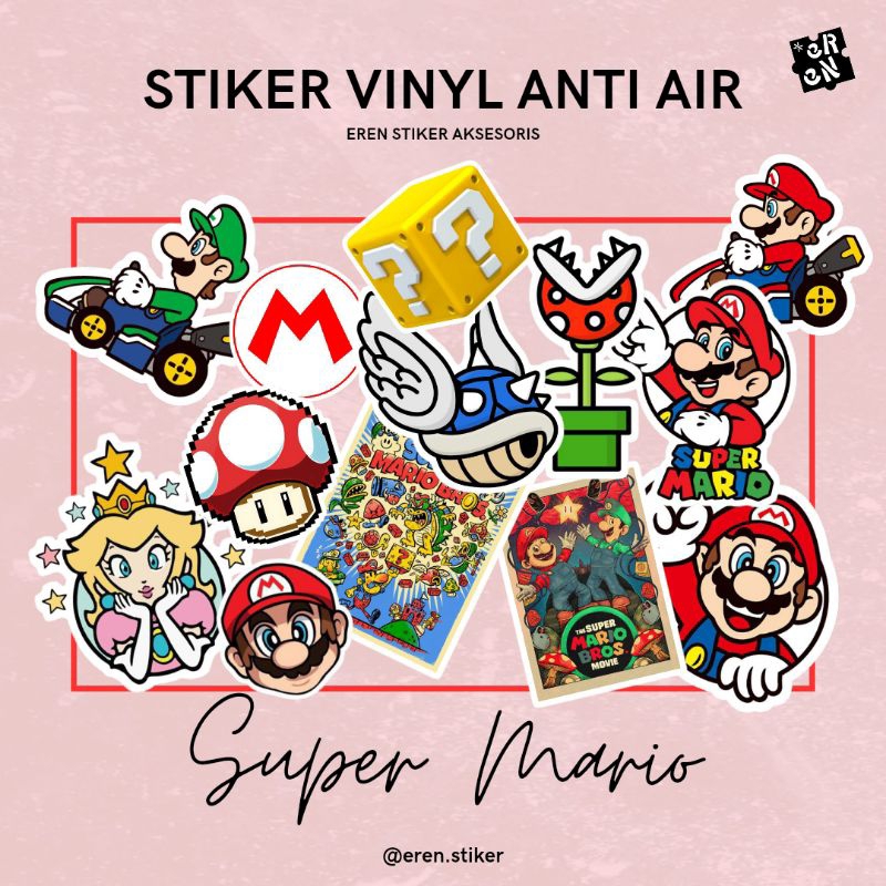 

STIKER ANIMASI VERSI SUPER MARIO [ 100 PCS ] ANTI AIR / STIKER HELEM TUMBLR KACA 5X5 CM PREMIUM