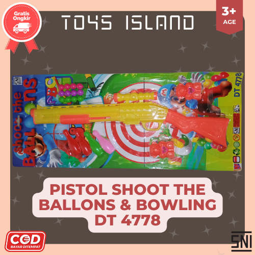 ( BISA COD ) Mainan Anak Pistol Senapan Shoot The Ballons Bowling DT4778