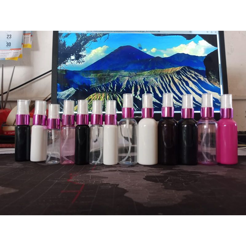 Botol 60ml Botol Spray 60ml / 30ml / 20ml Botol 60ml Tutup Spray Fullcap Pink Botol Spray 60ml PET