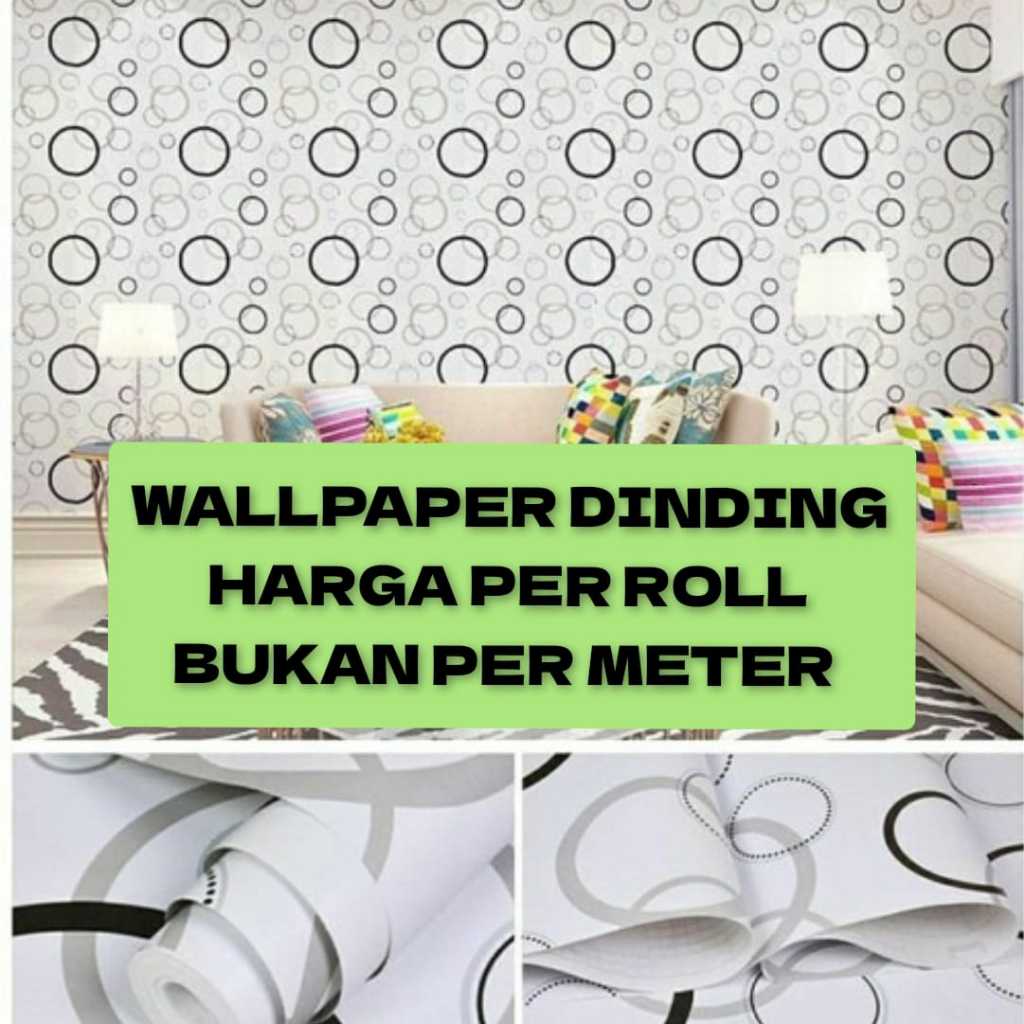 Wallpaper Sticker Dinding PUTIH POLKADOT HITAM Dekorasi Rumah Modern Minimalis Kamar Ruang Tamu